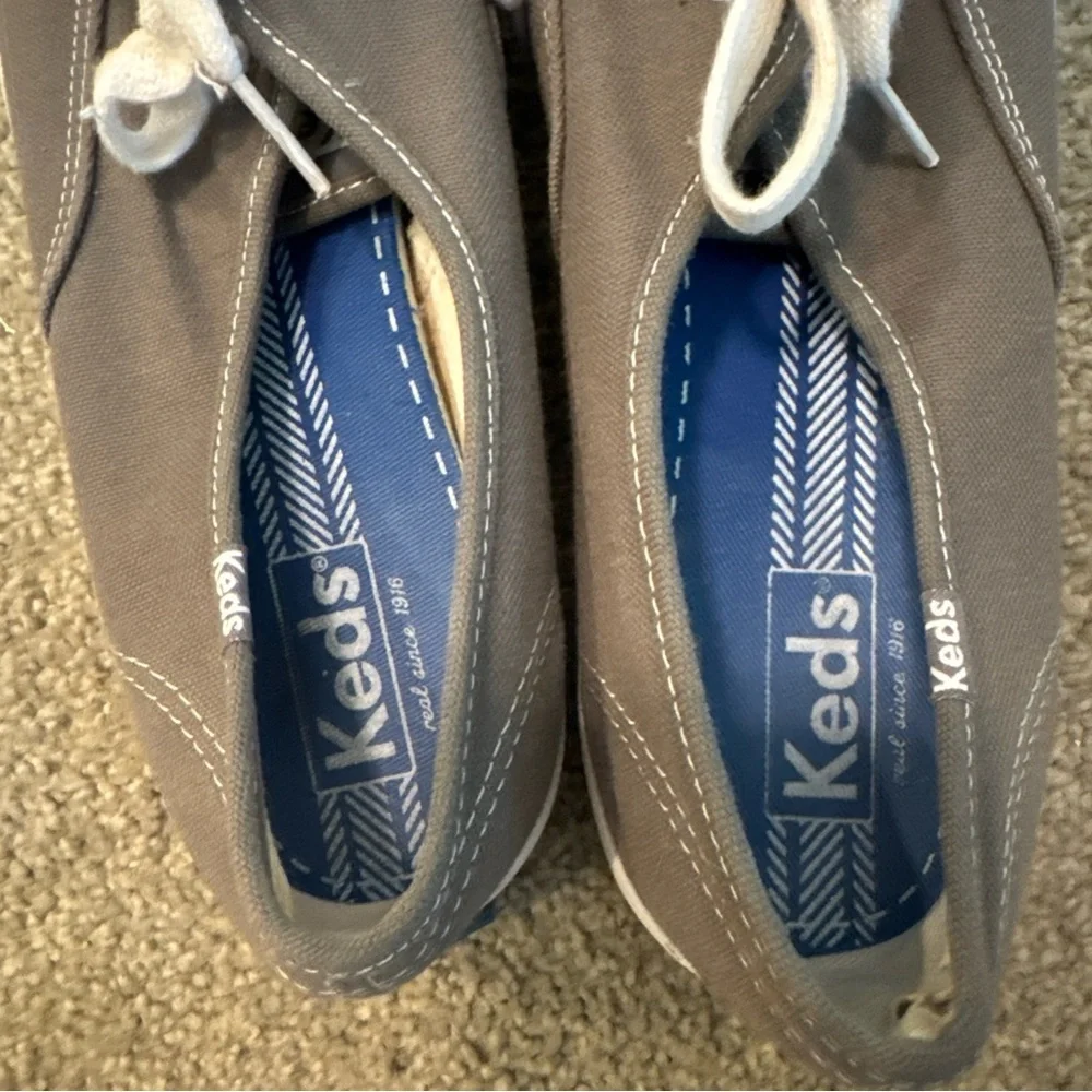 Keds Champion Originals Lace Up Sneakers Women's Sz 10 Gray Canvas Low Shoes